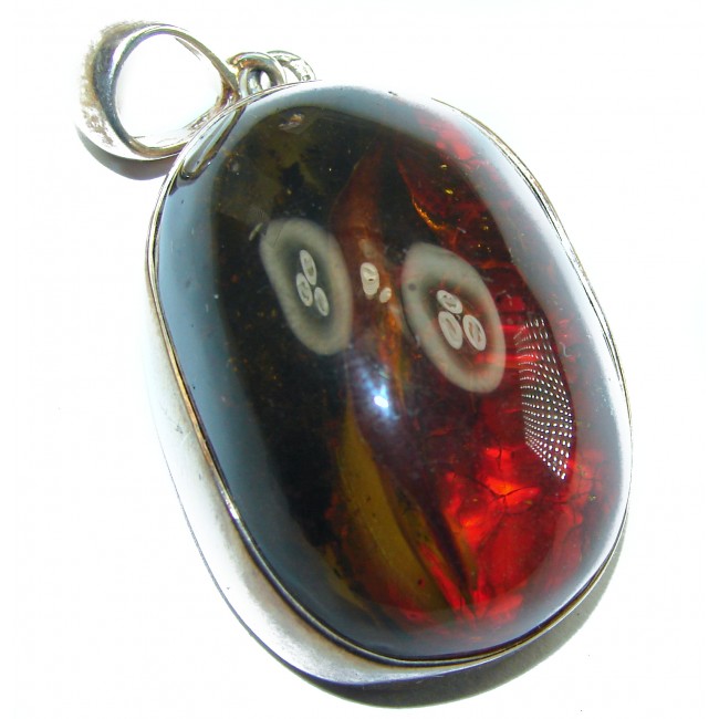 Vintage Beauty authentic Baltic Amber .925 Sterling Silver handcrafted pendant