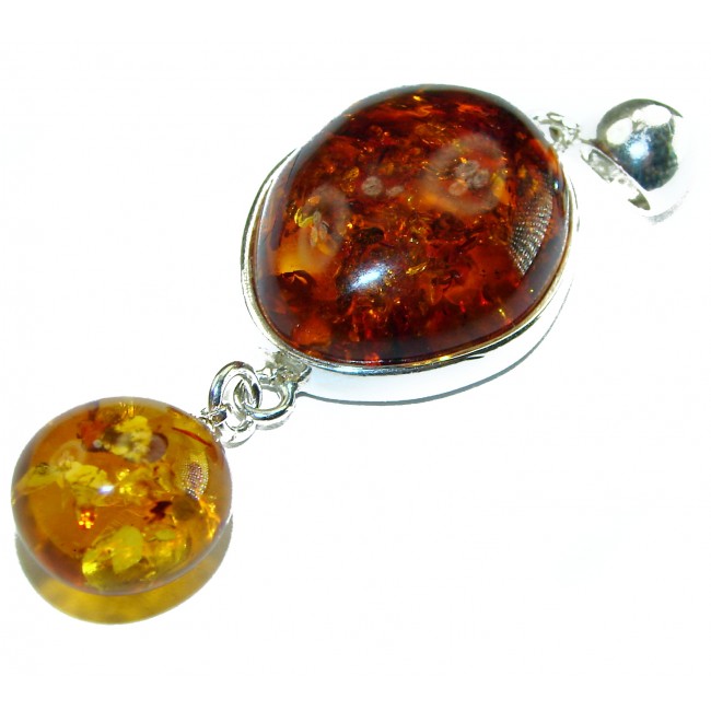 The best quality authentic Golden Baltic Amber .925 Sterling Silver handcrafted pendant