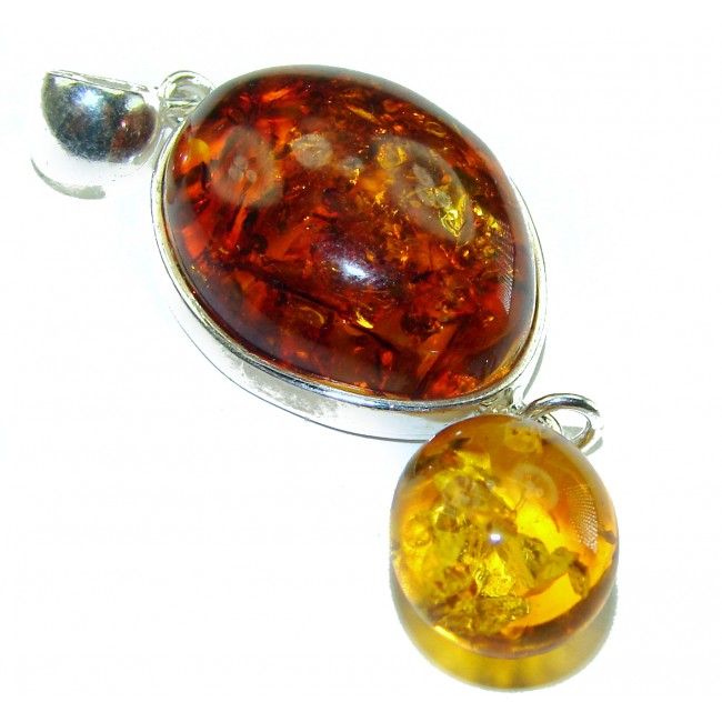 The best quality authentic Golden Baltic Amber .925 Sterling Silver handcrafted pendant