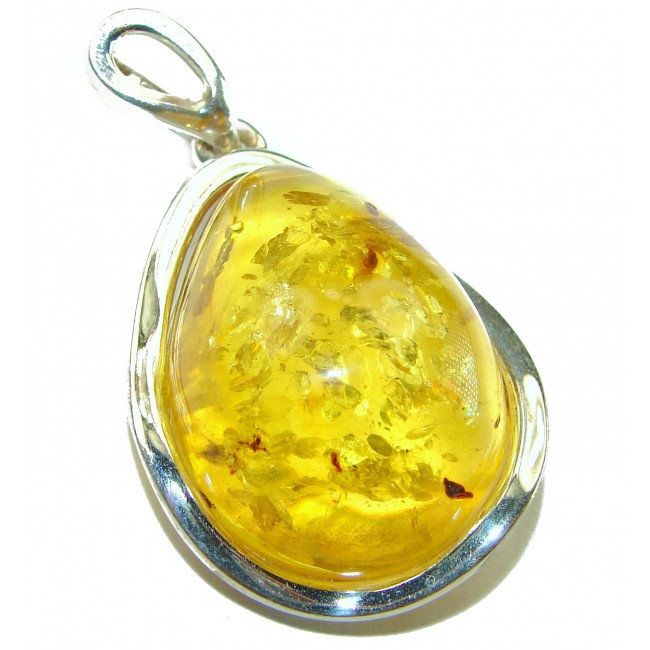 Vintage Beauty authentic Baltic Amber .925 Sterling Silver handcrafted pendant