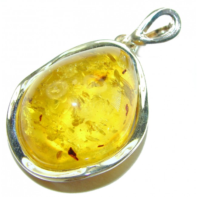 Vintage Beauty authentic Baltic Amber .925 Sterling Silver handcrafted pendant