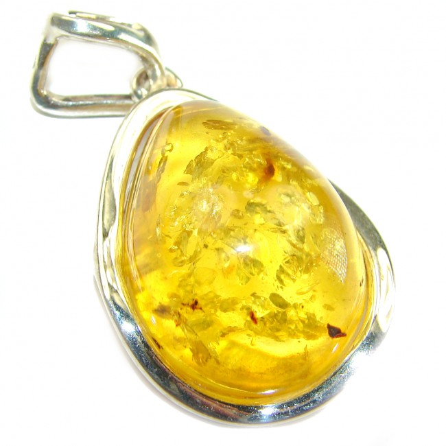 Vintage Beauty authentic Baltic Amber .925 Sterling Silver handcrafted pendant