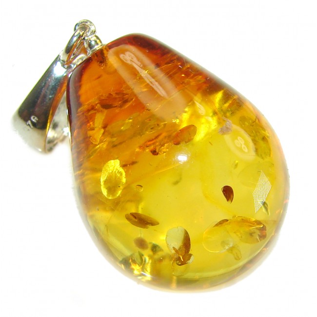 Vintage Beauty authentic Baltic Amber .925 Sterling Silver handcrafted pendant