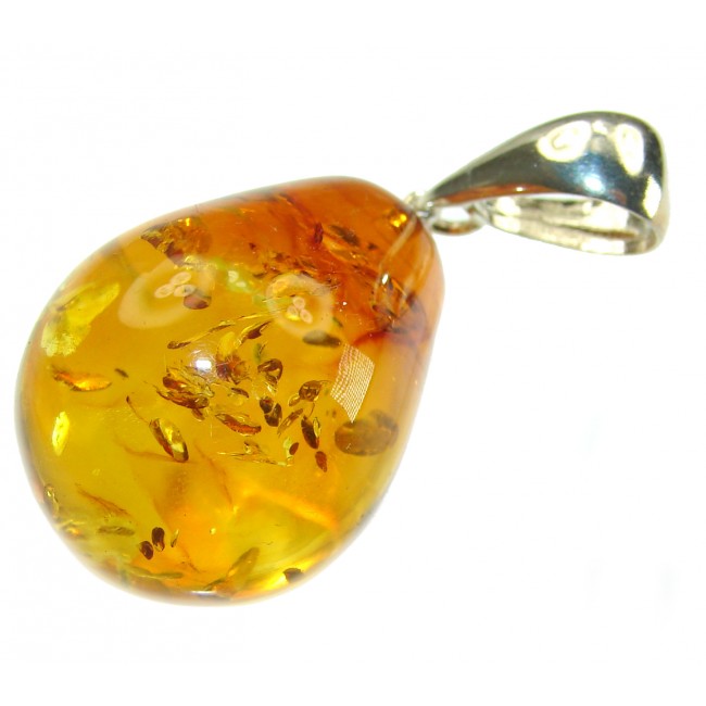 Vintage Beauty authentic Baltic Amber .925 Sterling Silver handcrafted pendant