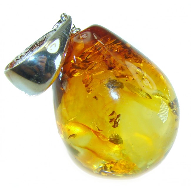 Vintage Beauty authentic Baltic Amber .925 Sterling Silver handcrafted pendant