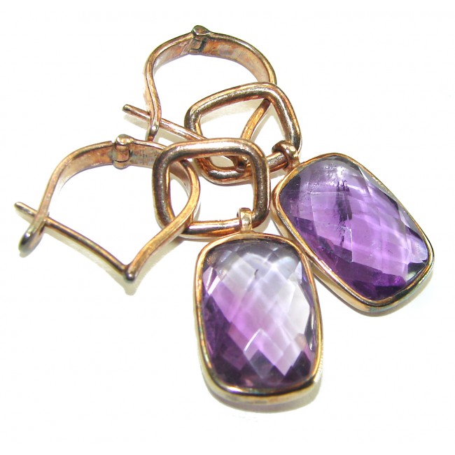 Purple Desire authentic Amethyst .925 Sterling Silver Statement handcrafted earrings