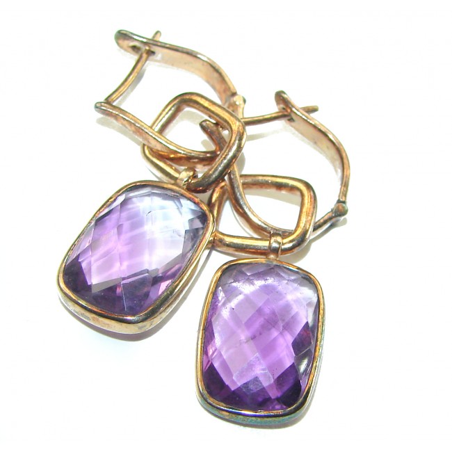 Purple Desire authentic Amethyst .925 Sterling Silver Statement handcrafted earrings