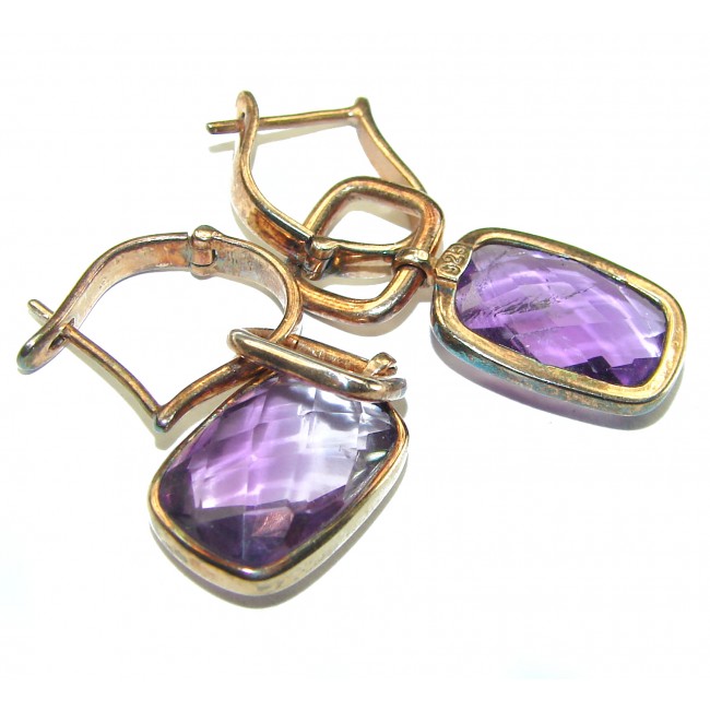 Purple Desire authentic Amethyst .925 Sterling Silver Statement handcrafted earrings