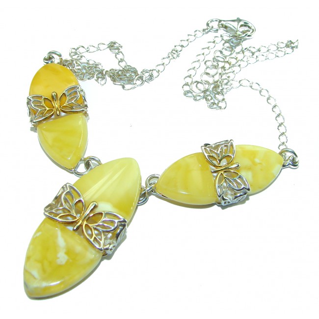 Dazzling Natural Butterscotch Baltic Amber .925 Sterling Silver handcrafted necklace