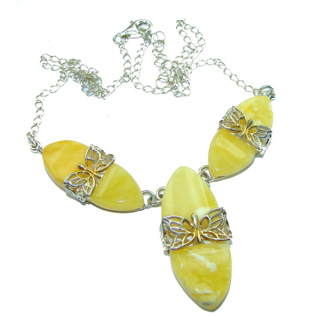 Dazzling Natural Butterscotch Baltic Amber .925 Sterling Silver handcrafted necklace