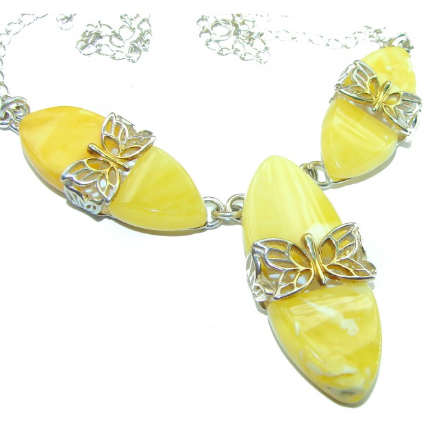 Dazzling Natural Butterscotch Baltic Amber .925 Sterling Silver handcrafted necklace