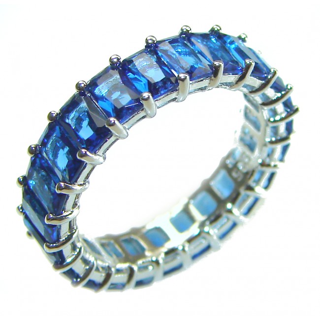 My Love Sapphire .925 Sterling Silver Eternity Ring size 8