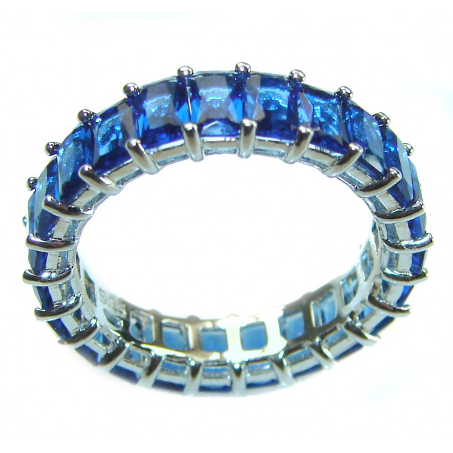 My Love Sapphire .925 Sterling Silver Eternity Ring size 8