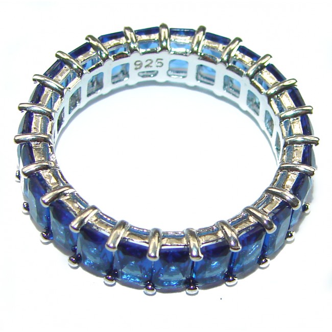 My Love Sapphire .925 Sterling Silver Eternity Ring size 8