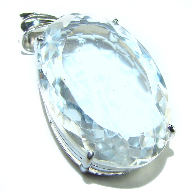 Vintage style Beauty genuine White Topaz .925 Sterling Silver handmade Pendant