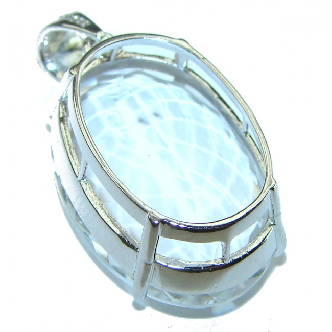 Vintage style Beauty genuine White Topaz .925 Sterling Silver handmade Pendant