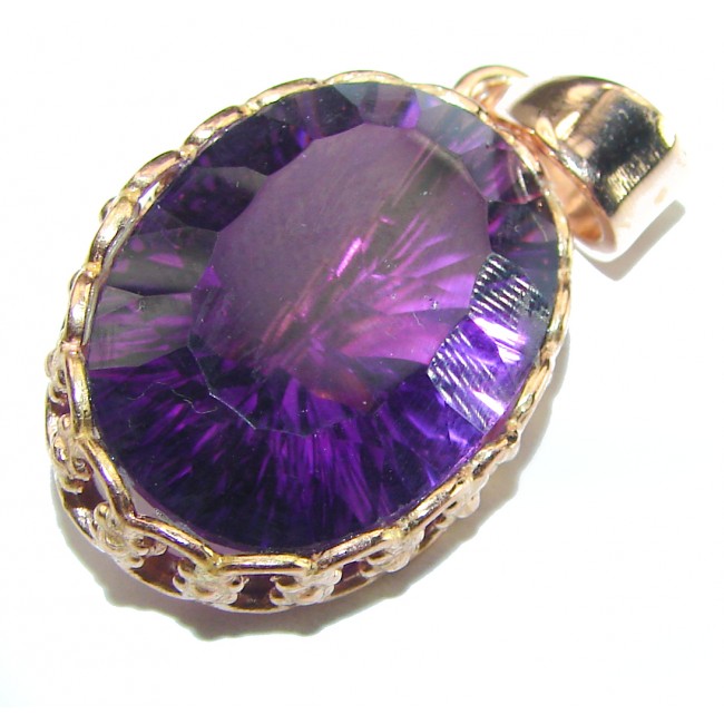 18.6 carat Perfect faceted Amethyst .925 Sterling Silver handcrafted Pendant