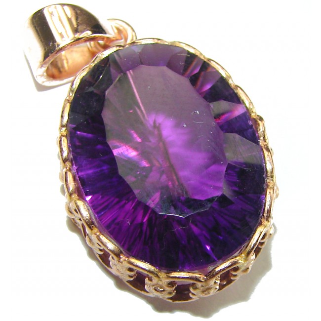 18.6 carat Perfect faceted Amethyst .925 Sterling Silver handcrafted Pendant