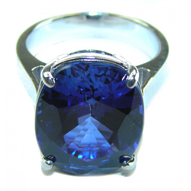 11.8 carat London Blue Topaz .925 Sterling Silver handcrafted Ring size 6