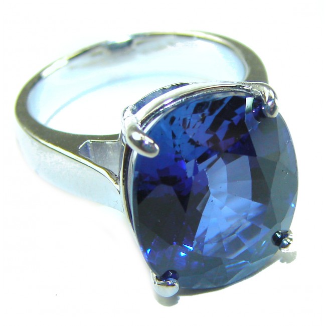 11.8 carat London Blue Topaz .925 Sterling Silver handcrafted Ring size 6