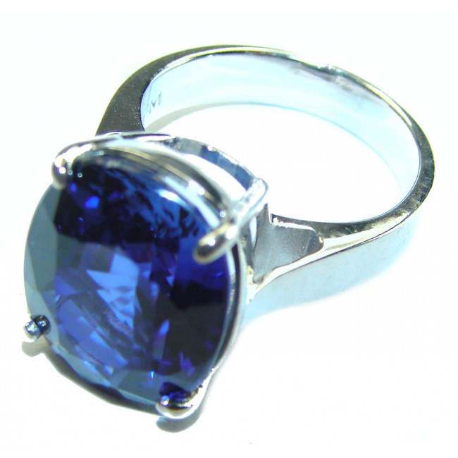 11.8 carat London Blue Topaz .925 Sterling Silver handcrafted Ring size 6