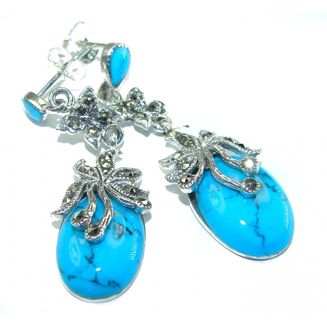 Blue Turquoise .925 Sterling Silver earrings