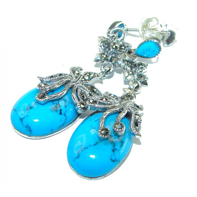 Blue Turquoise .925 Sterling Silver earrings