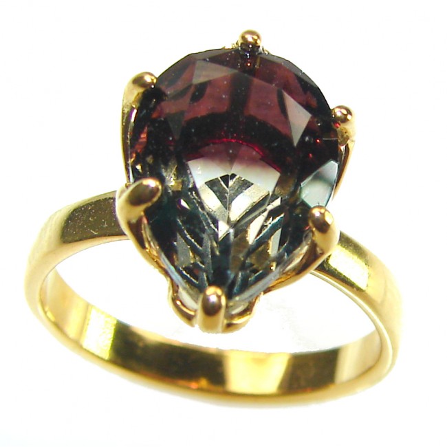 8.5 carat LEMOTRINE 18K Gold over .925 Sterling Silver handcrafted Ring s. 8