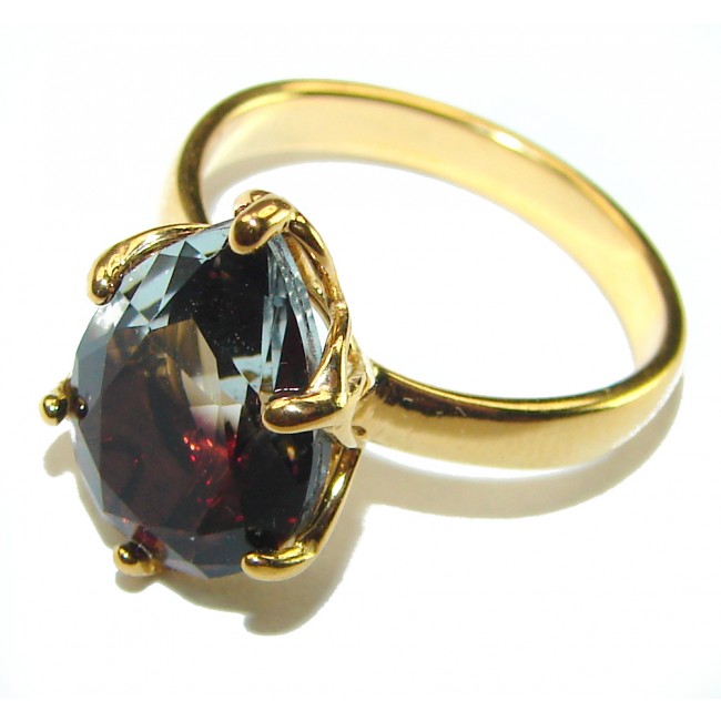 8.5 carat LEMOTRINE 18K Gold over .925 Sterling Silver handcrafted Ring s. 8