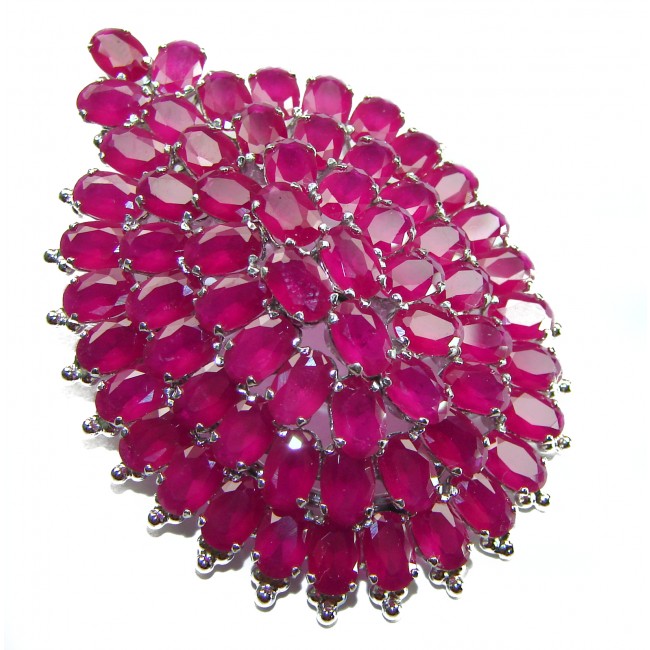 Precious Beauty Genuine Kasmir Ruby .925 Sterling Silver handmade Pendant - Brooch