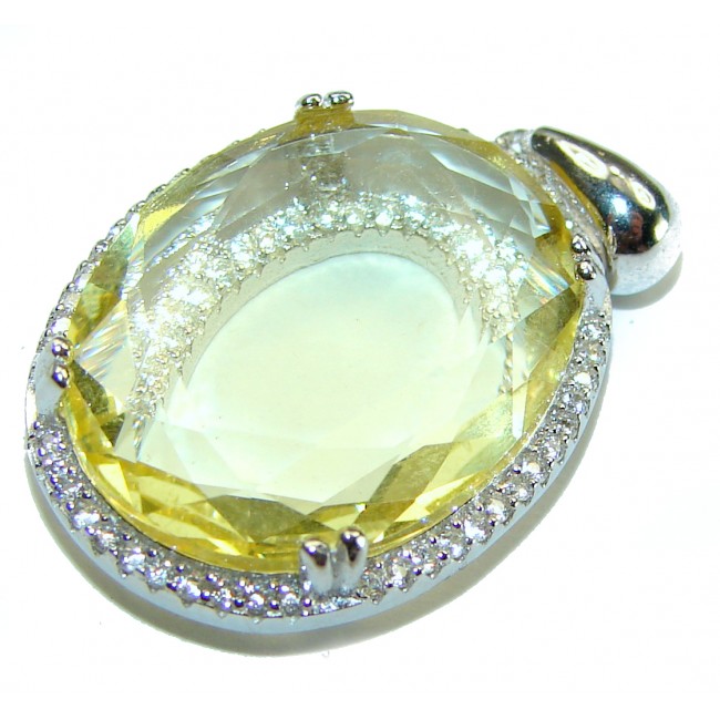 Brilliance 14.5 carat Citrine .925 Sterling Silver handmade Pendant