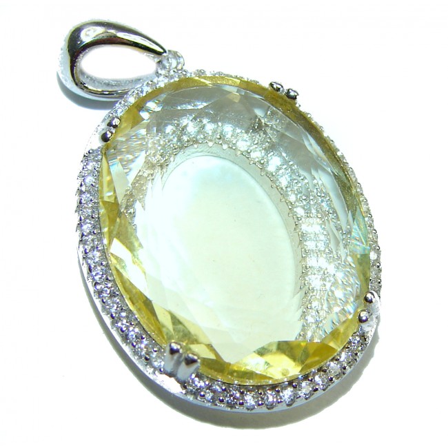 Brilliance 14.5 carat Citrine .925 Sterling Silver handmade Pendant