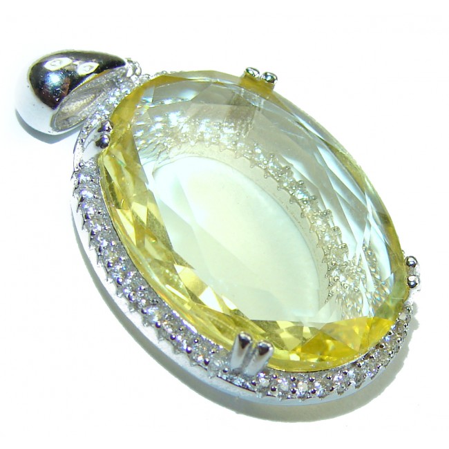 Brilliance 14.5 carat Citrine .925 Sterling Silver handmade Pendant