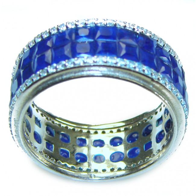 My Love Sapphire .925 Sterling Silver Eternity Ring size 6 1/4