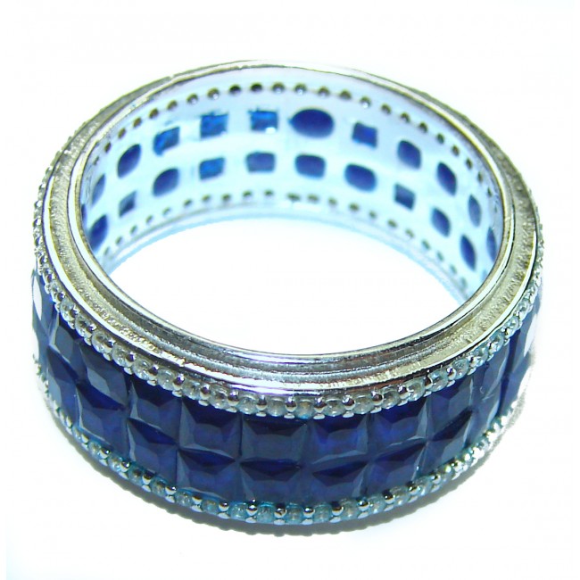 My Love Sapphire .925 Sterling Silver Eternity Ring size 6 1/4