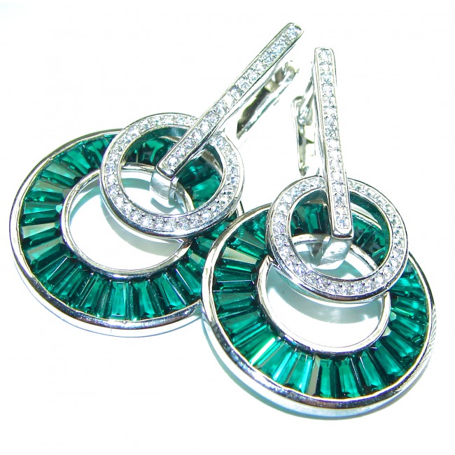 Very Unique Chrome Diopside .925 Sterling Silver handcrafted earrings