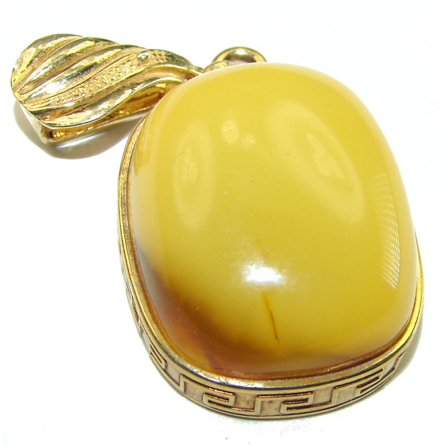 Butterscotch Baltic Amber 14K Gold over .925 Sterling Silver handmade Pendant