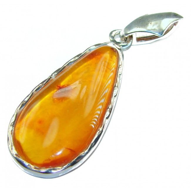 Vintage Beauty authentic Baltic Amber .925 Sterling Silver handcrafted pendant