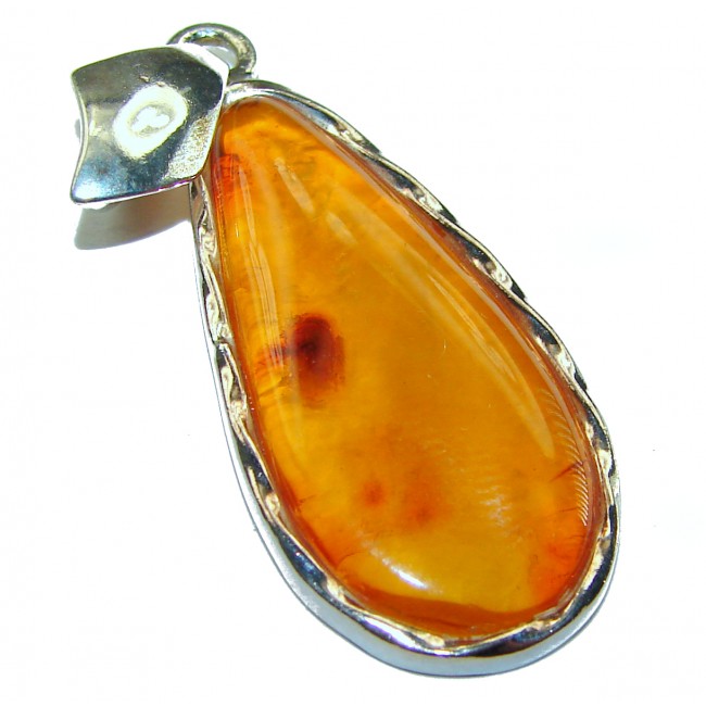 Vintage Beauty authentic Baltic Amber .925 Sterling Silver handcrafted pendant