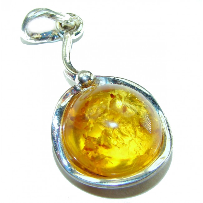 Vintage Beauty authentic Baltic Amber .925 Sterling Silver handcrafted pendant