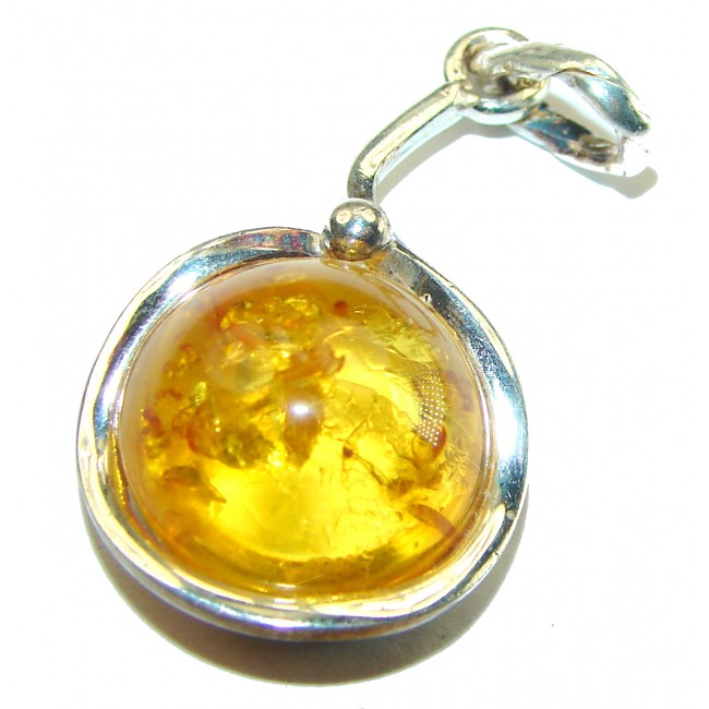 Vintage Beauty authentic Baltic Amber .925 Sterling Silver handcrafted pendant