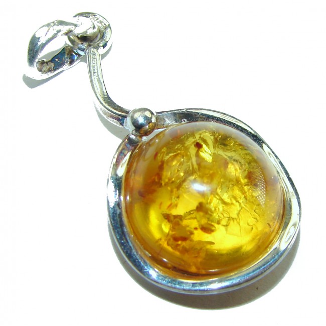 Vintage Beauty authentic Baltic Amber .925 Sterling Silver handcrafted pendant