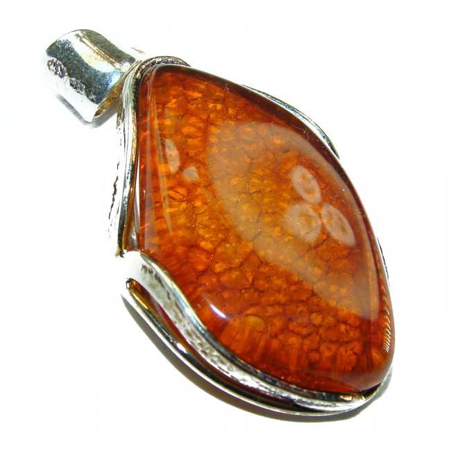 Vintage Beauty authentic Baltic Amber .925 Sterling Silver handcrafted pendant