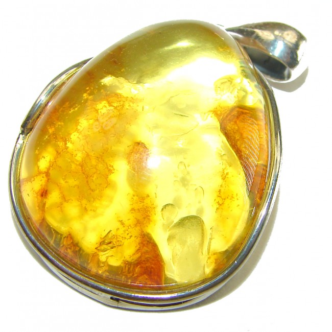 Vintage Beauty authentic Baltic Amber .925 Sterling Silver handcrafted pendant