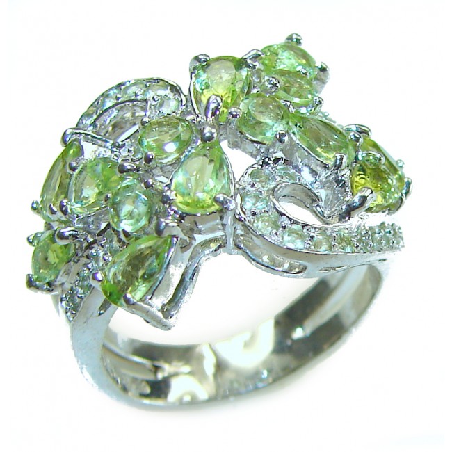 Marigolds authentic Peridot .925 Sterling Silver handcrafted Statement Ring size 7 3/4