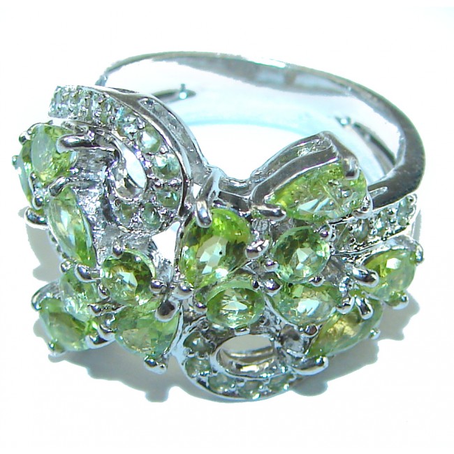 Marigolds authentic Peridot .925 Sterling Silver handcrafted Statement Ring size 7 3/4