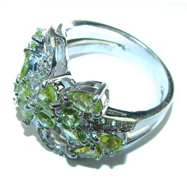 Marigolds authentic Peridot .925 Sterling Silver handcrafted Statement Ring size 7 3/4