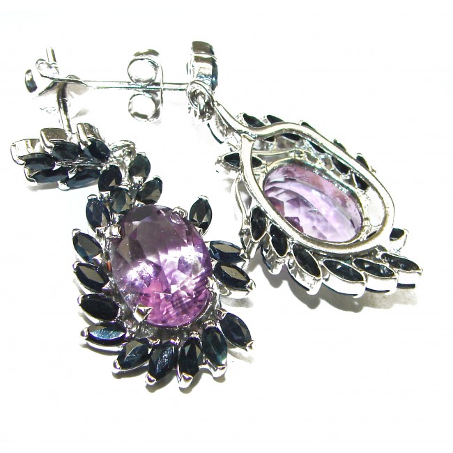 Natural Amethyst Sapphire .925 Sterling Silver handcrafted Pendant