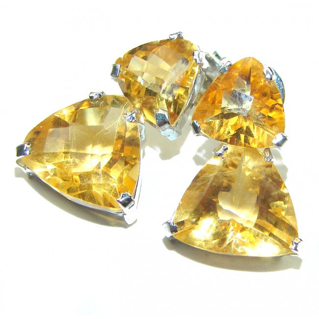 Colors of the Nature authentic Lemon Topaz .925 Sterling Silver handcrafted earrings