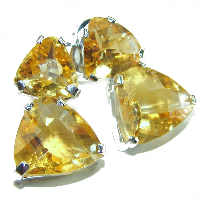 Colors of the Nature authentic Lemon Topaz .925 Sterling Silver handcrafted earrings